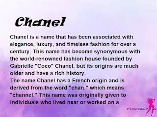 chanel meaning word|what does chanel name mean.